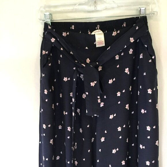 Yado Women's Vintage Cropped Palazzo Pull-On Pants Navy and Lavender Size Large - Picture 2 of 9